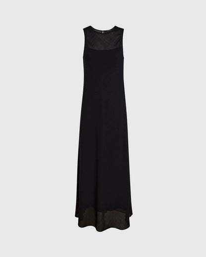 Bias Wool Blend Gauze Maxi Dress