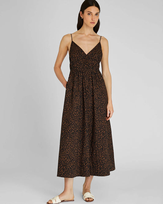 Scoop Back Shirred Dress