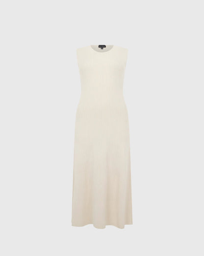 Ribbed Crewneck Midi Dress