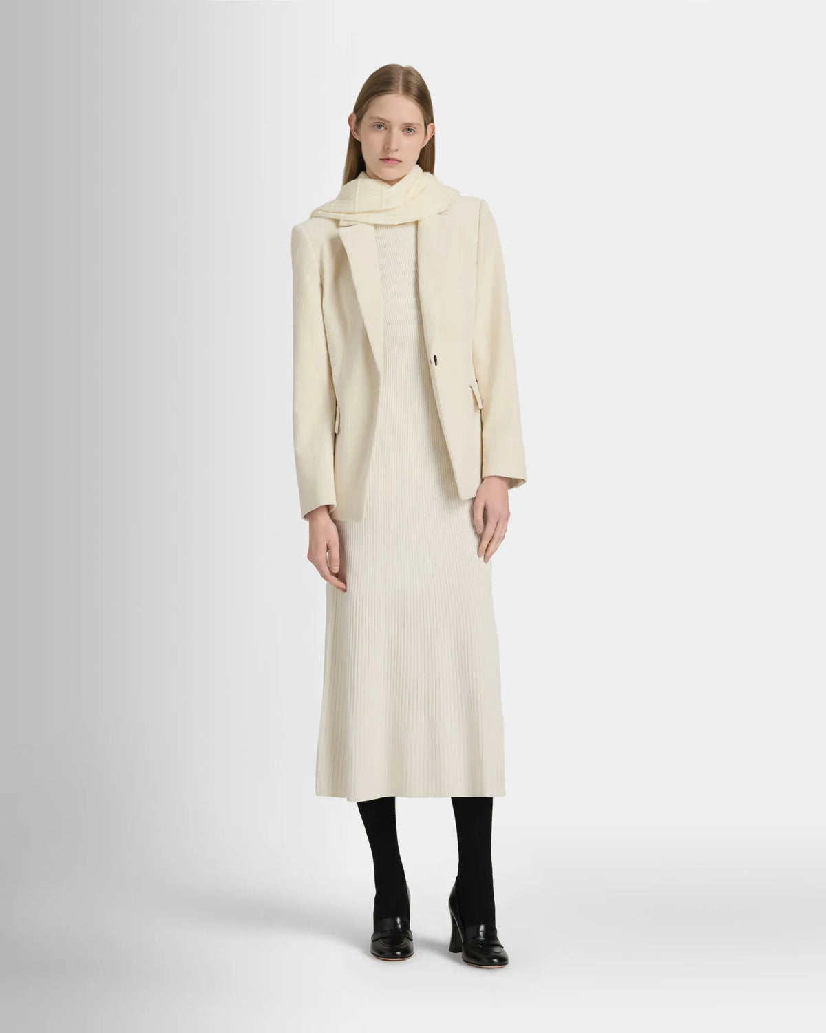 Ribbed Crewneck Midi Dress