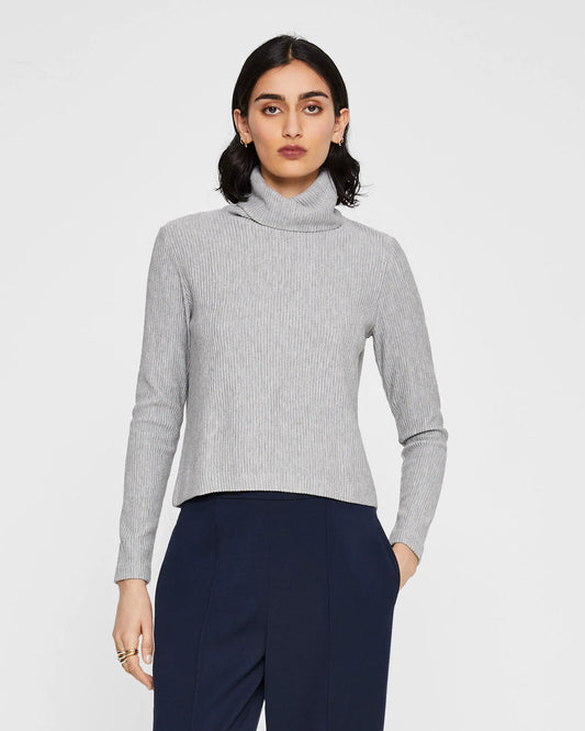 Meredy Rib-Knit Turtleneck Top