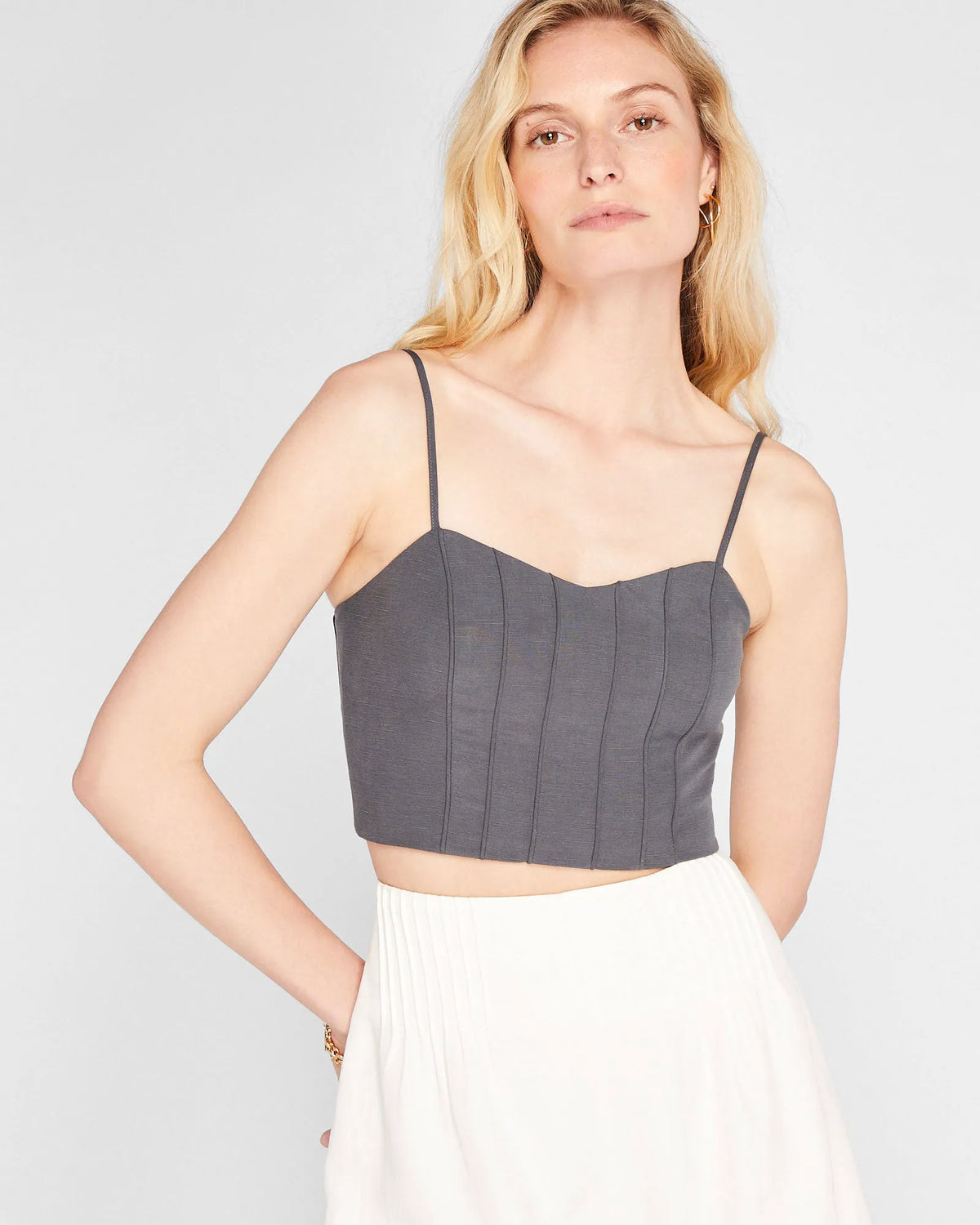 Pintuck Bandeau Top