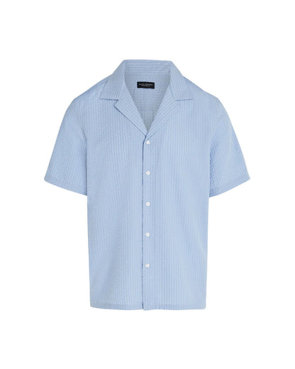 Short Sleeve Camp Collar Seersucker Shirt
