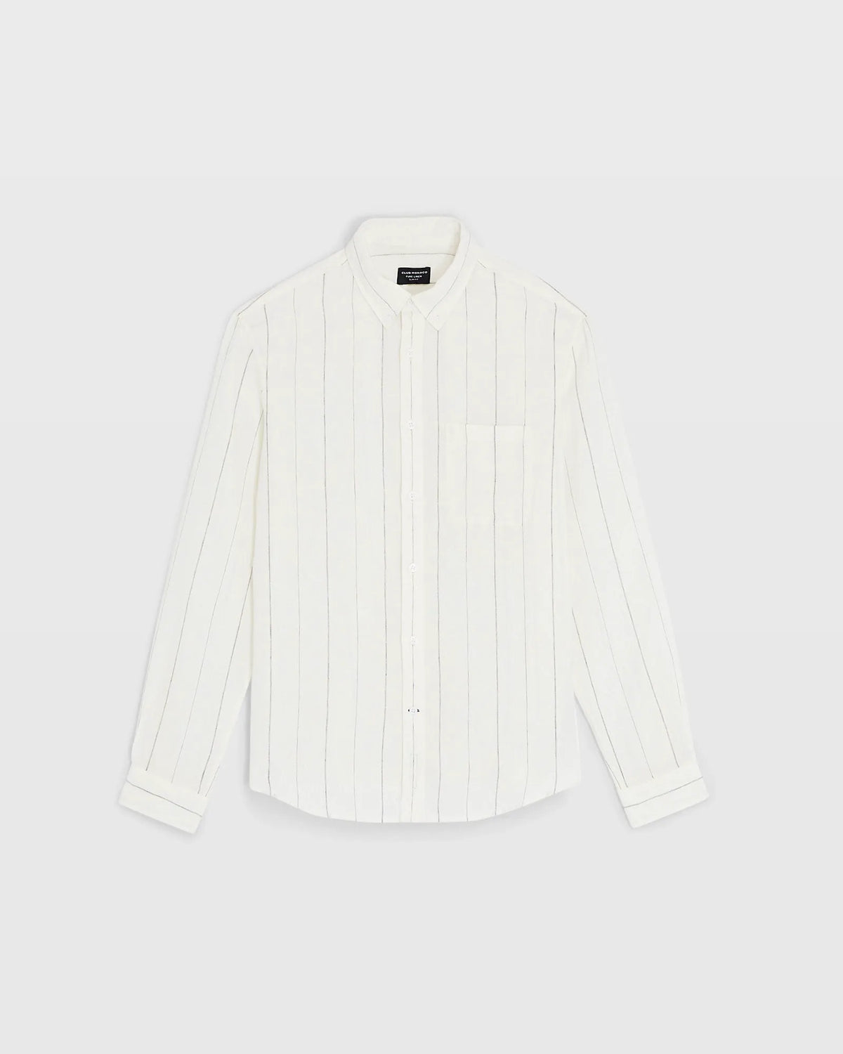 Long Sleeve Wide Stripe Linen Shirt