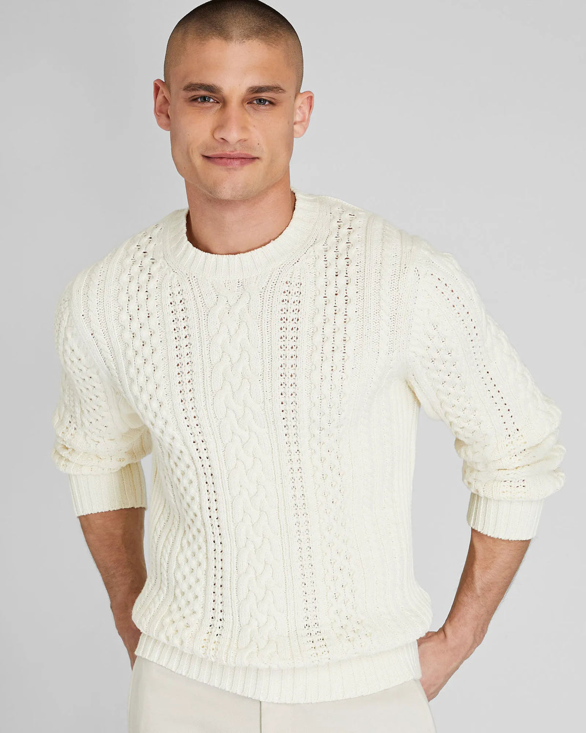 Large Cable Crewneck