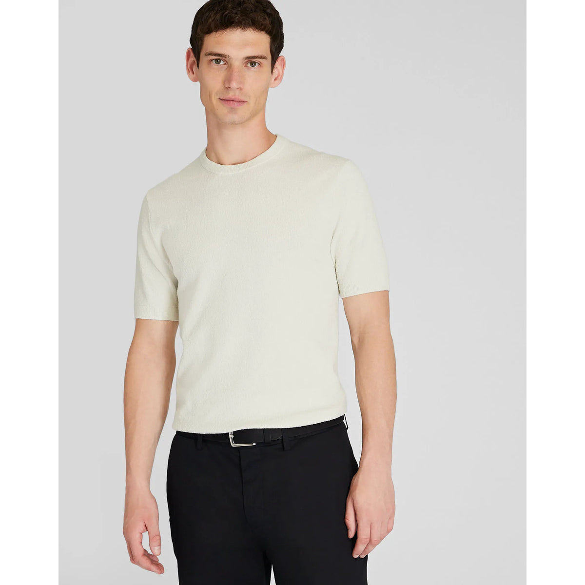 Short Sleeve Micro Bouclé Crew