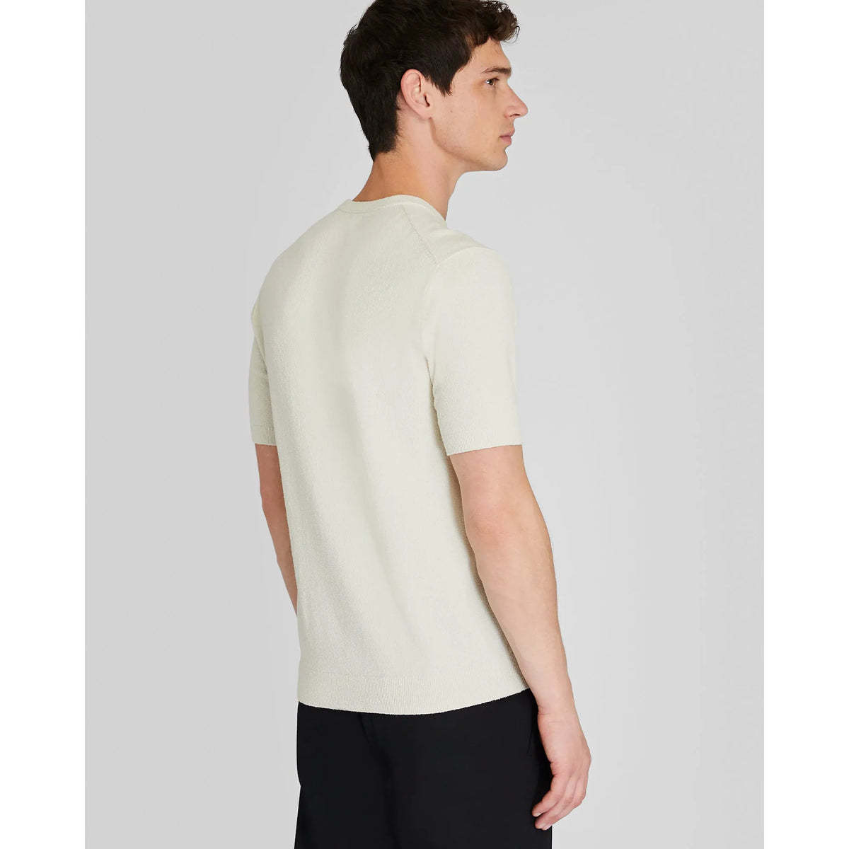 Short Sleeve Micro Bouclé Crew