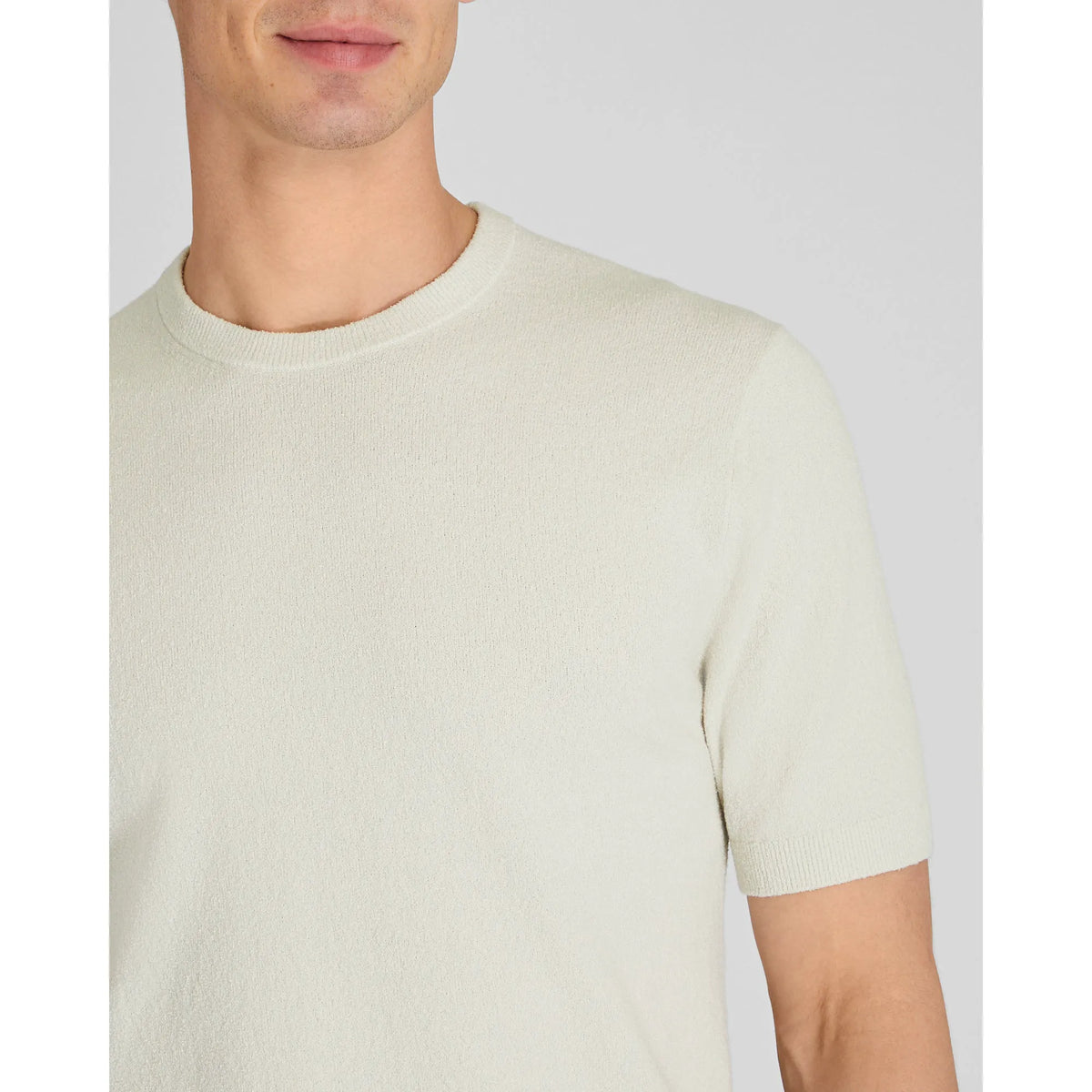 Short Sleeve Micro Bouclé Crew