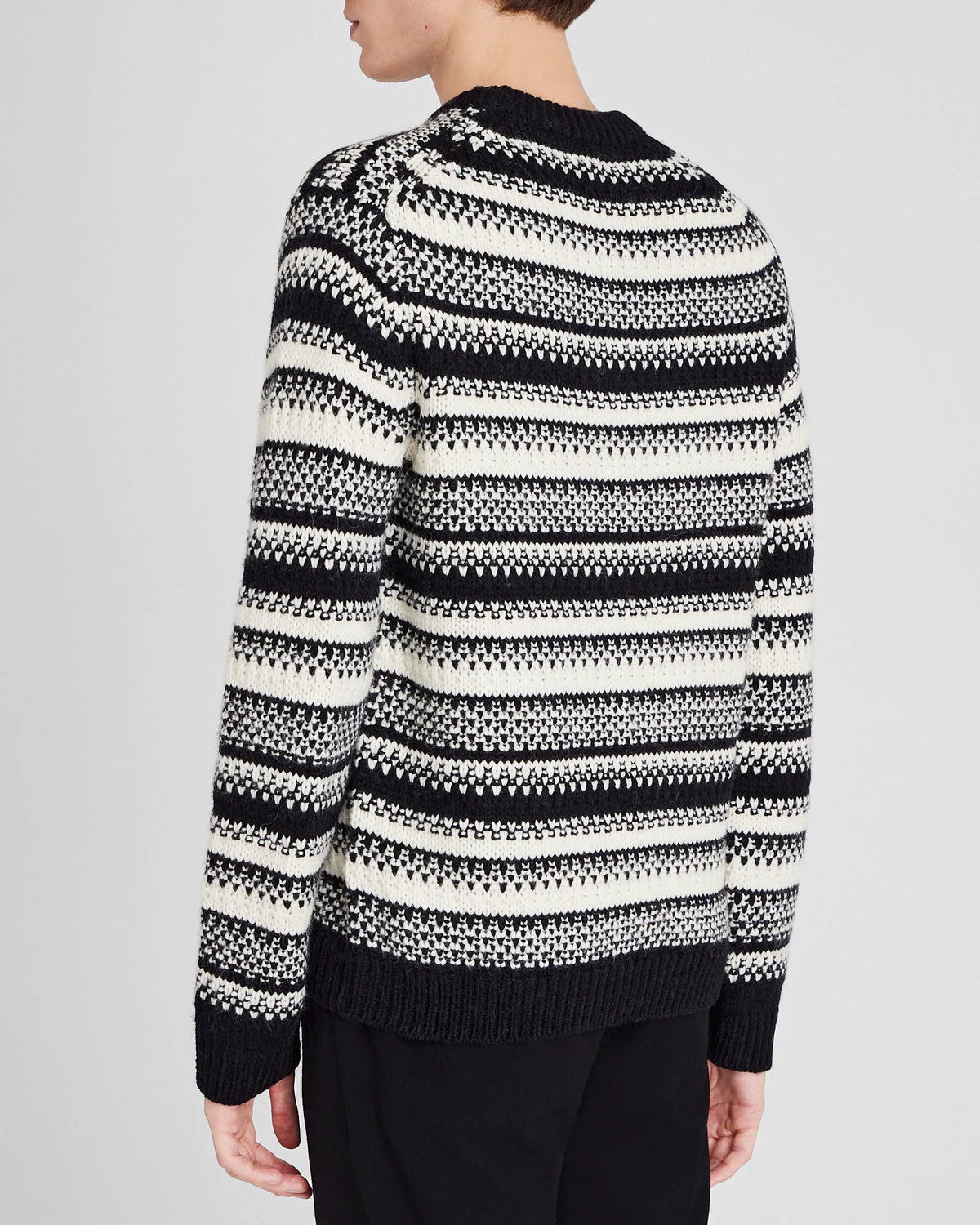 Textured Striped Crewneck