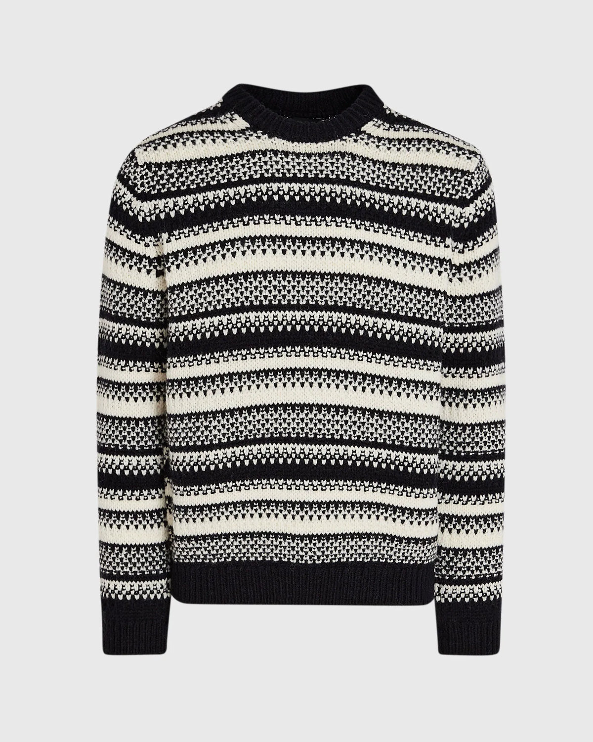 Textured Striped Crewneck