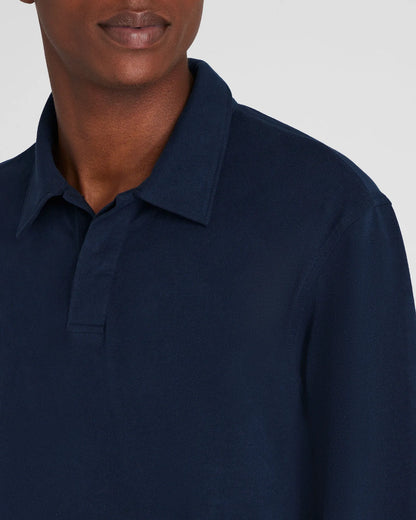 Long-Sleeve Brushed Cotton Polo