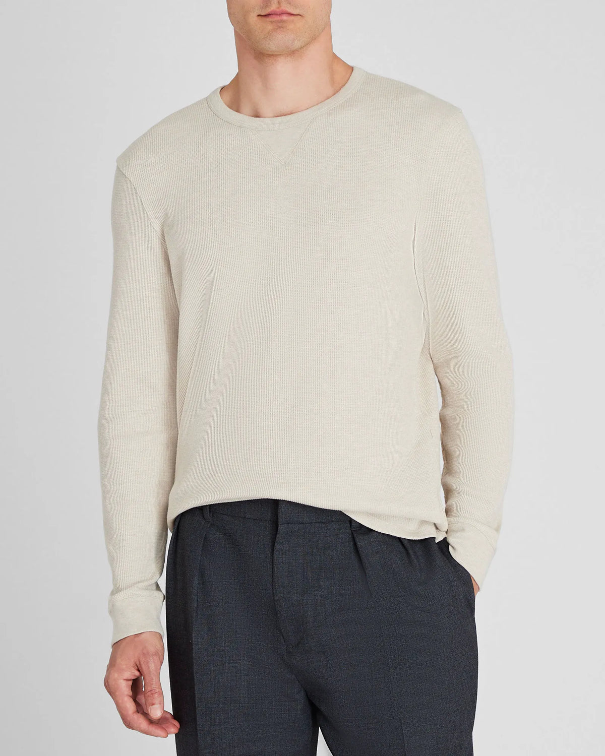 Long-Sleeve Waffle Crew