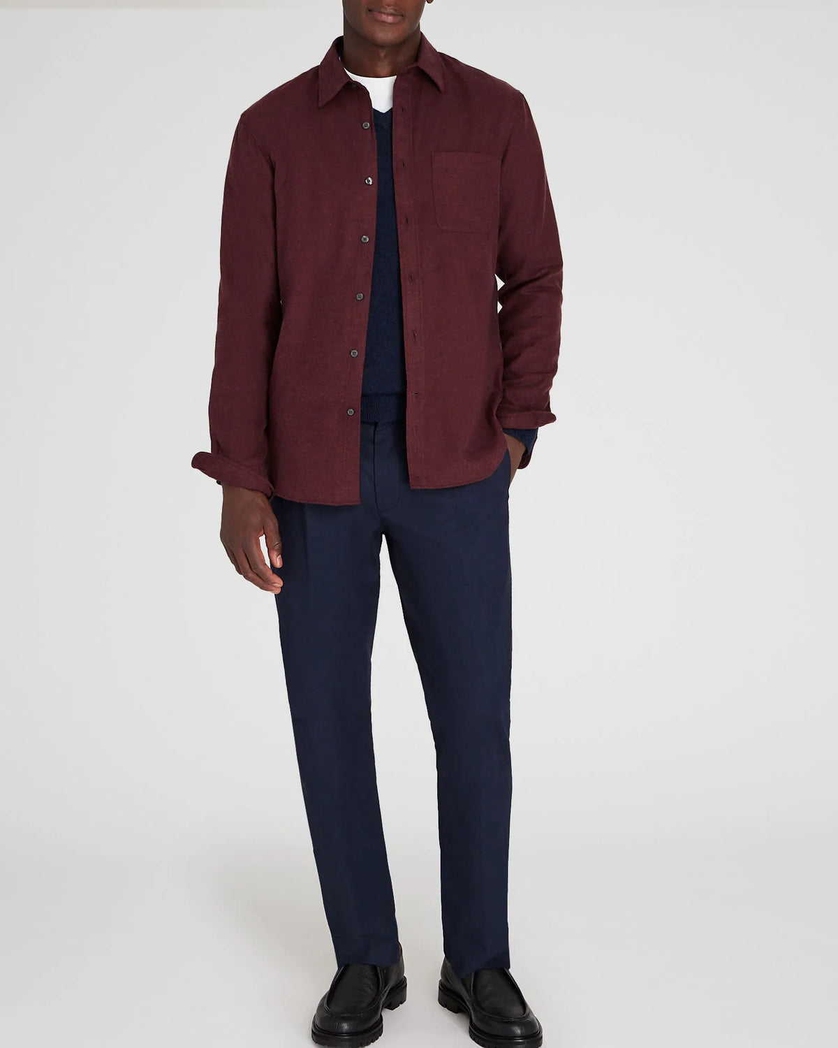 Solid Lightweight Flannel Shirt