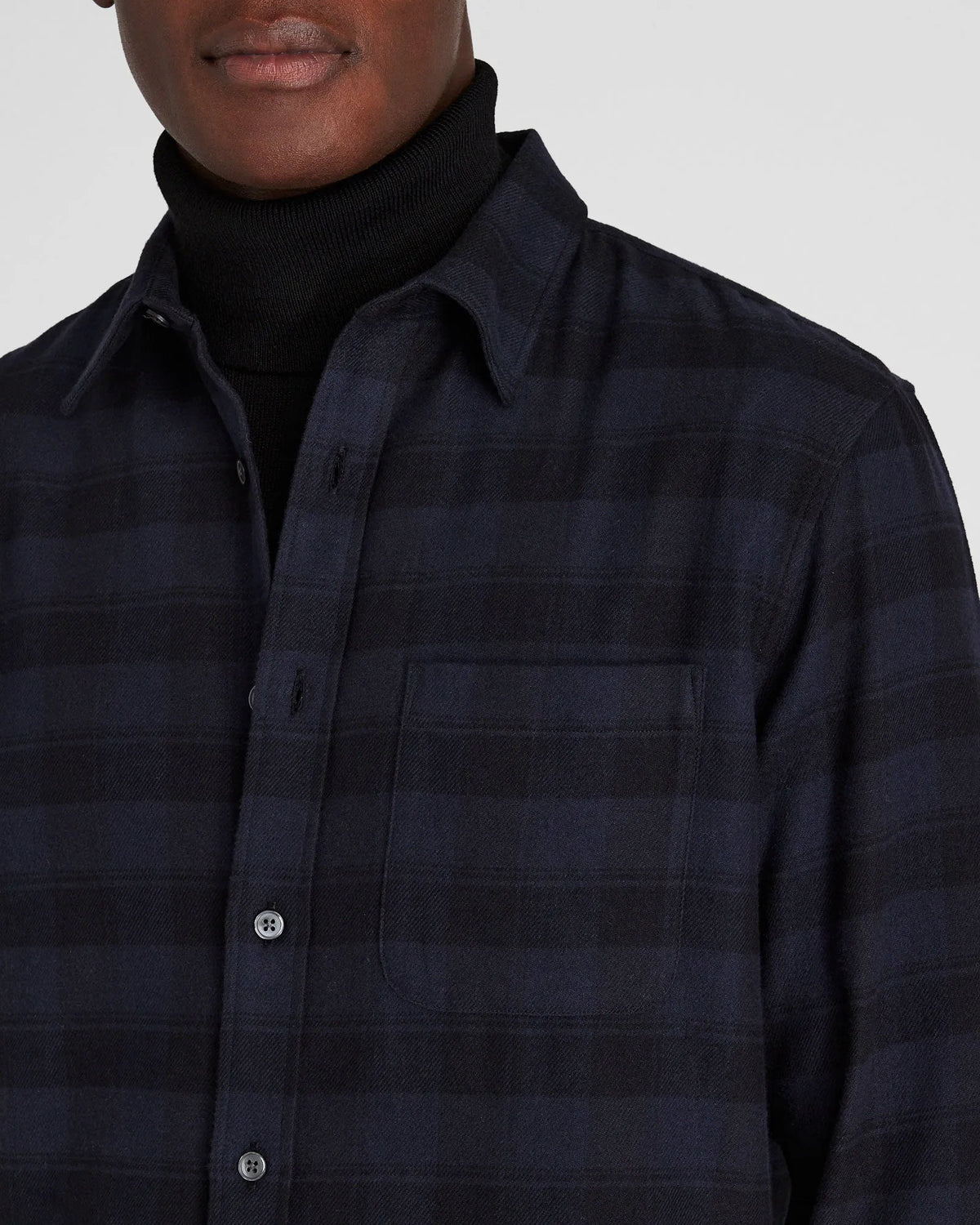 Tonal Plaid Lightweight Flannel Shirt