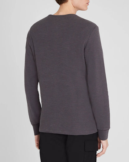 Textured Rib Long-Sleeve Henley