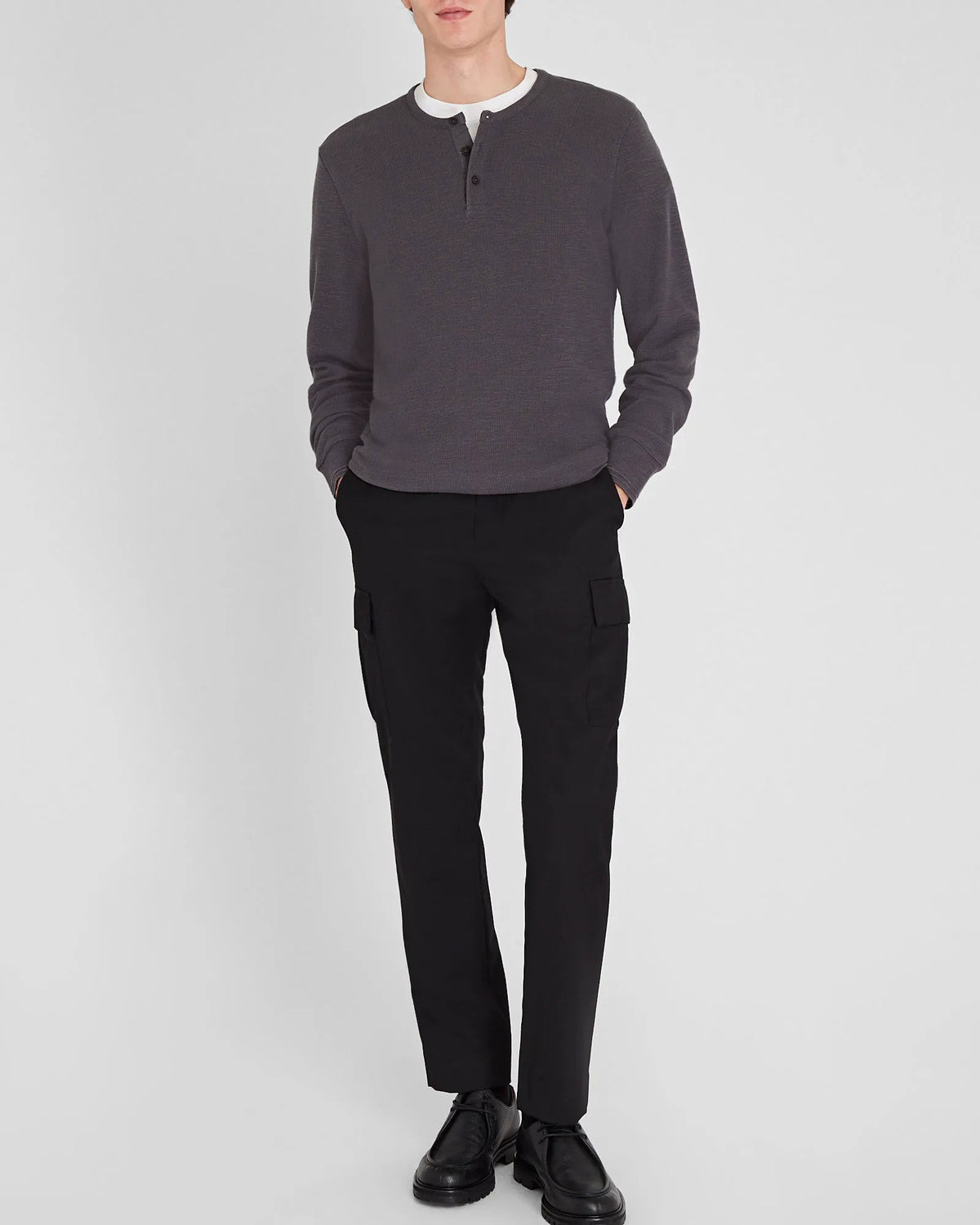 Textured Rib Long-Sleeve Henley