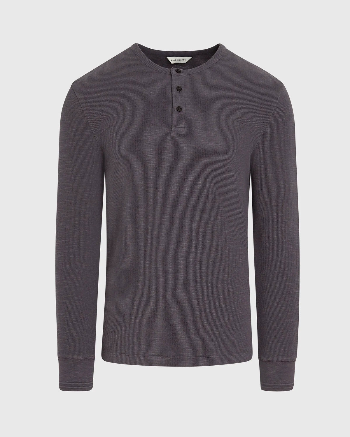 Textured Rib Long-Sleeve Henley