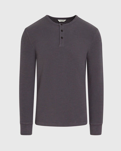 Textured Rib Long-Sleeve Henley