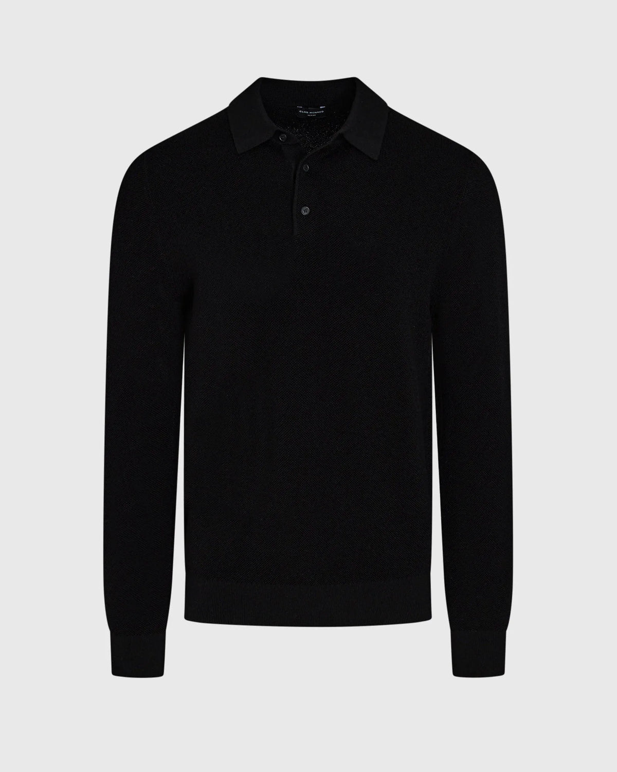 Long-Sleeve Stitch Wool Polo