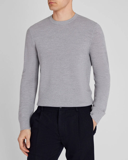 Wool Long-Sleeve Stitch Crew
