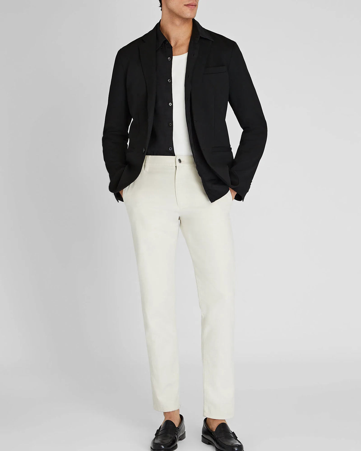 Deconstructed Pique Knit Blazer
