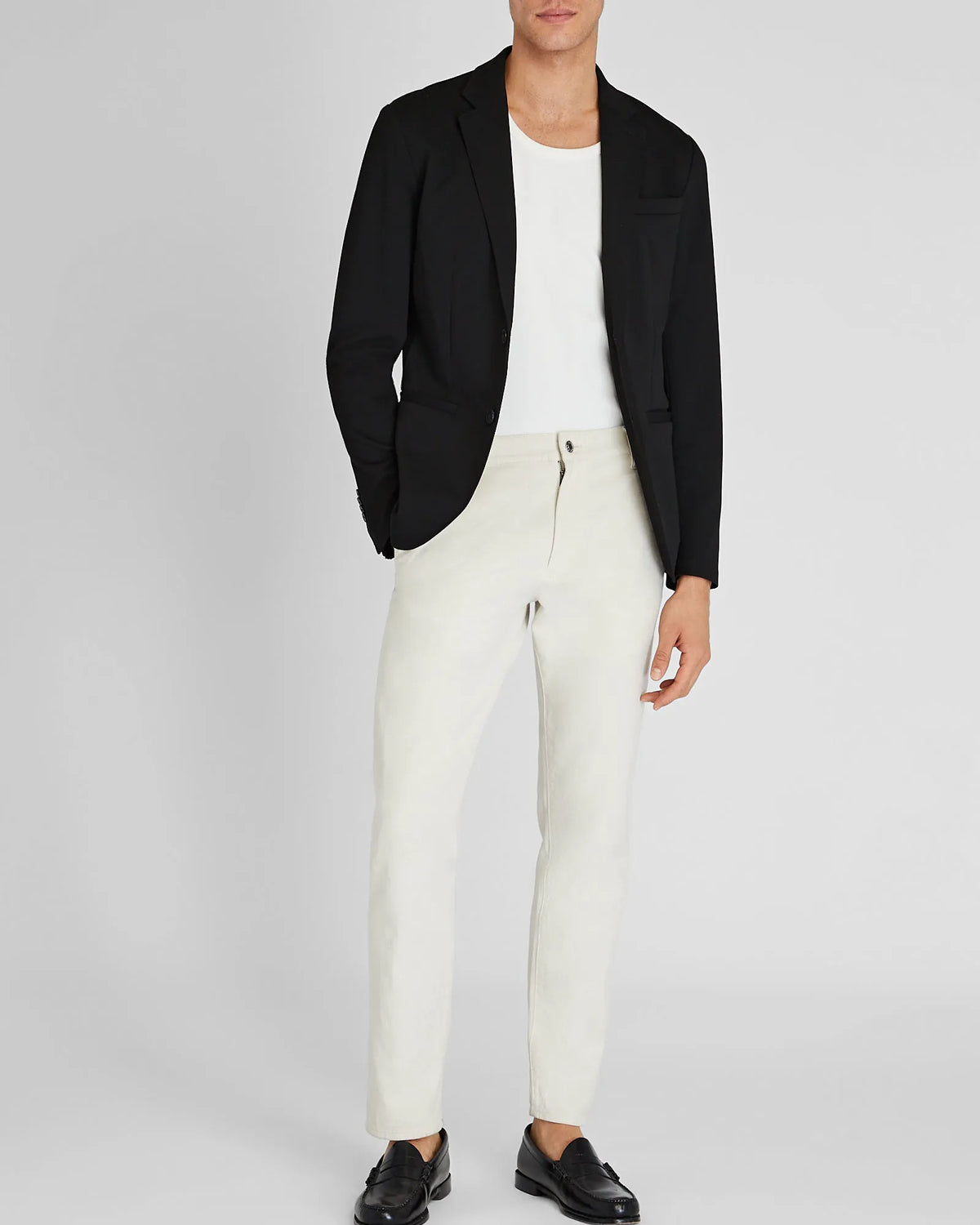 Deconstructed Pique Knit Blazer