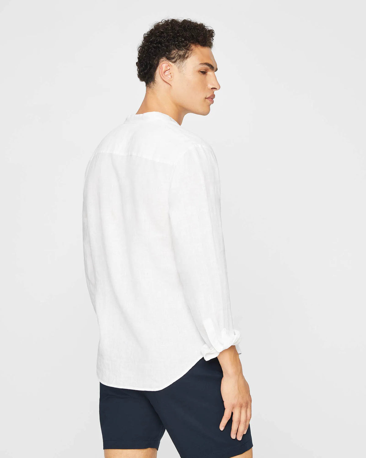 Band Collar Linen Shirt