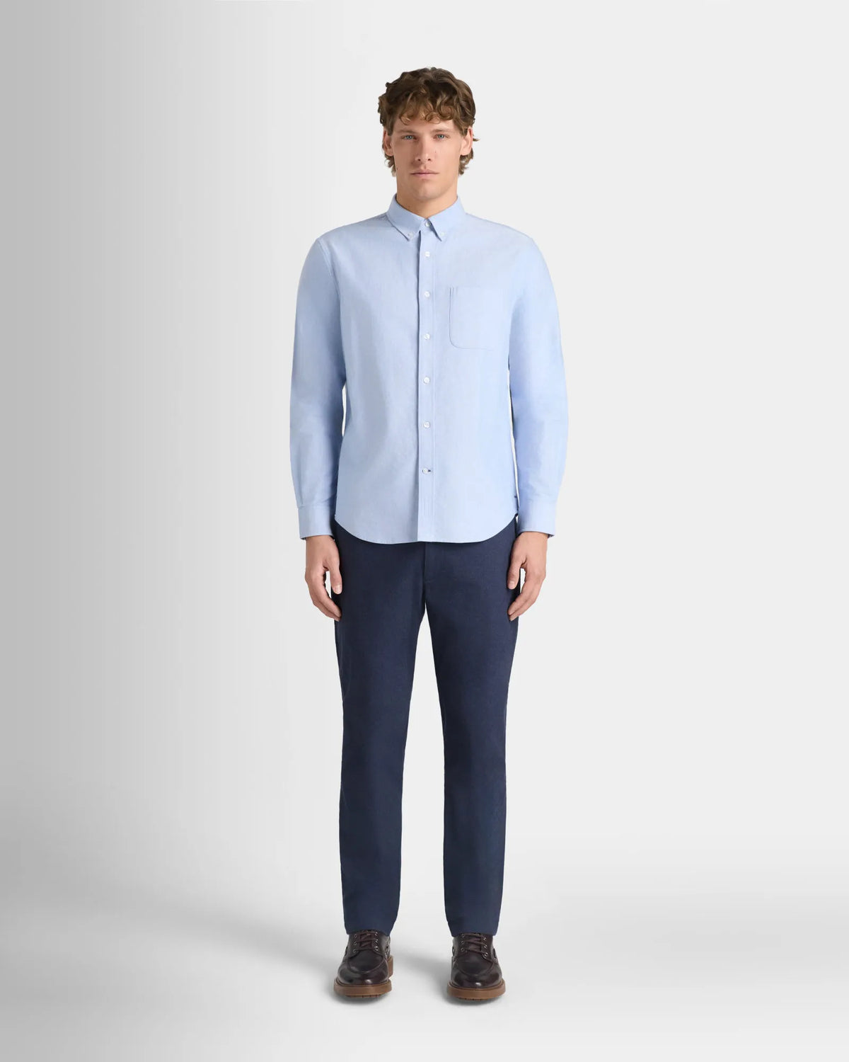Long-Sleeve Solid Oxford Shirt