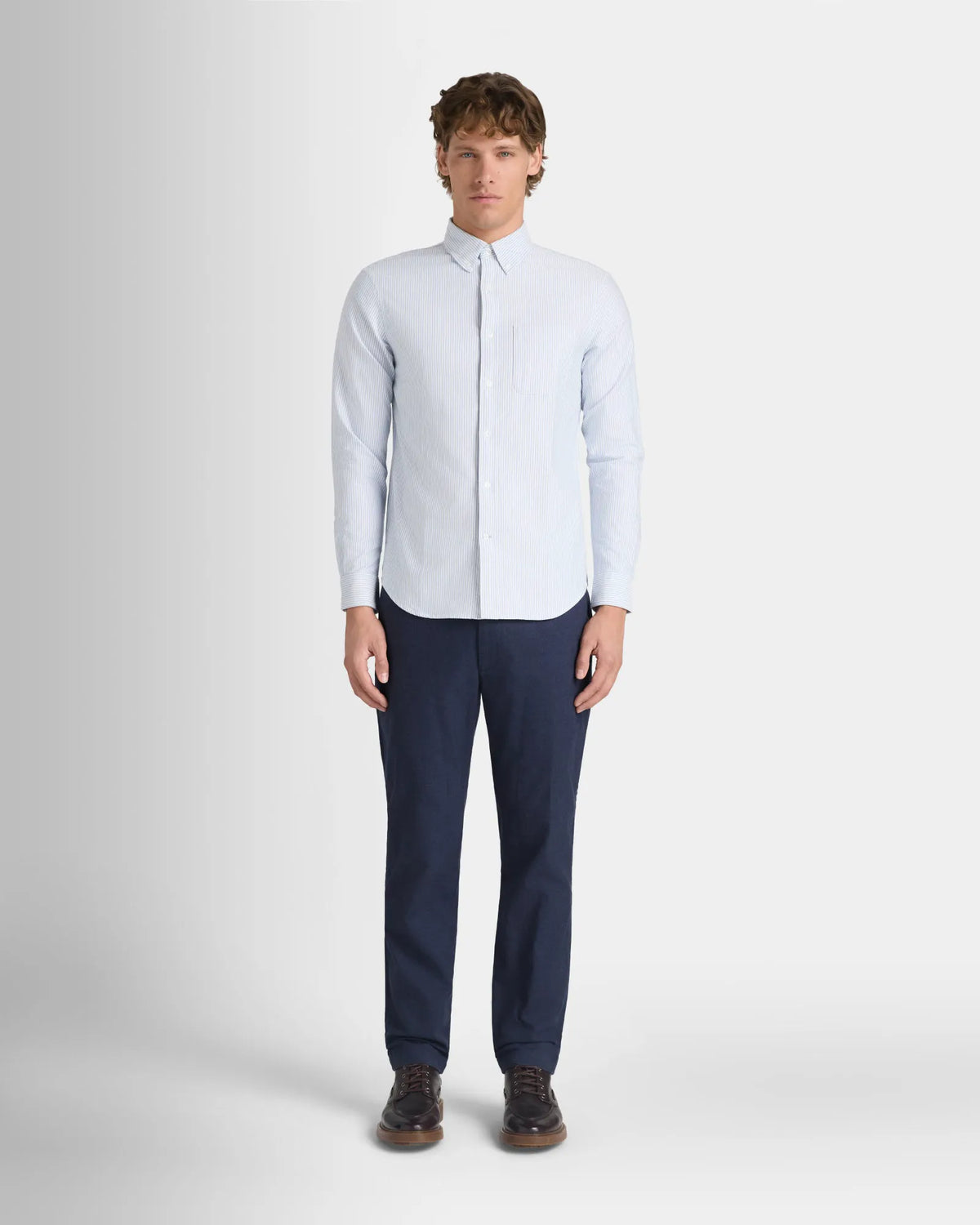 Long-Sleeve Striped Oxford Shirt