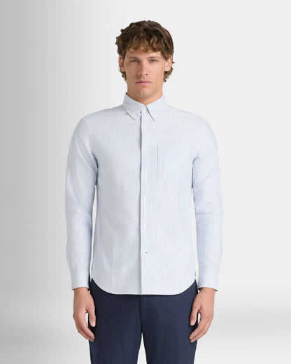 Long-Sleeve Striped Oxford Shirt