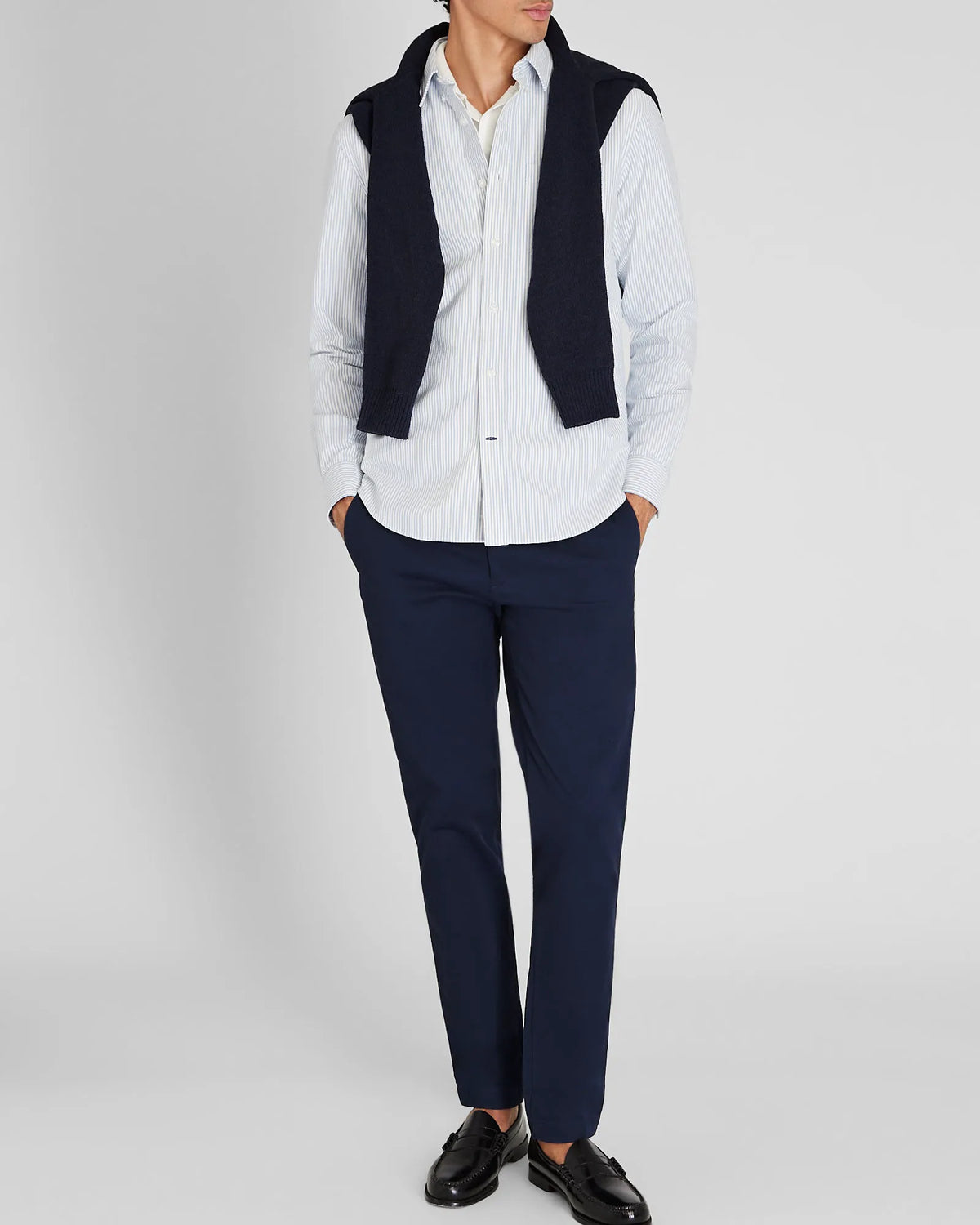 Long-Sleeve Striped Oxford Shirt