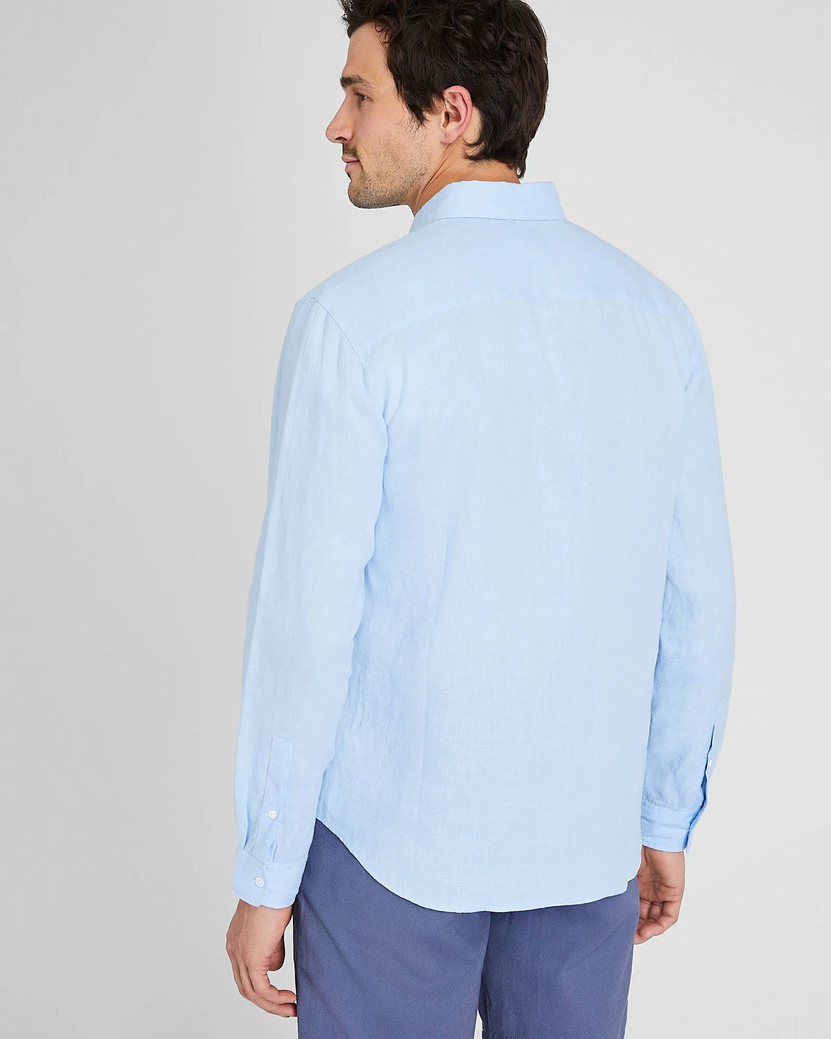 Long-Sleeve Solid Linen Shirt