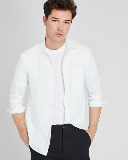 Long Sleeve Pique Oxford Knit Shirt