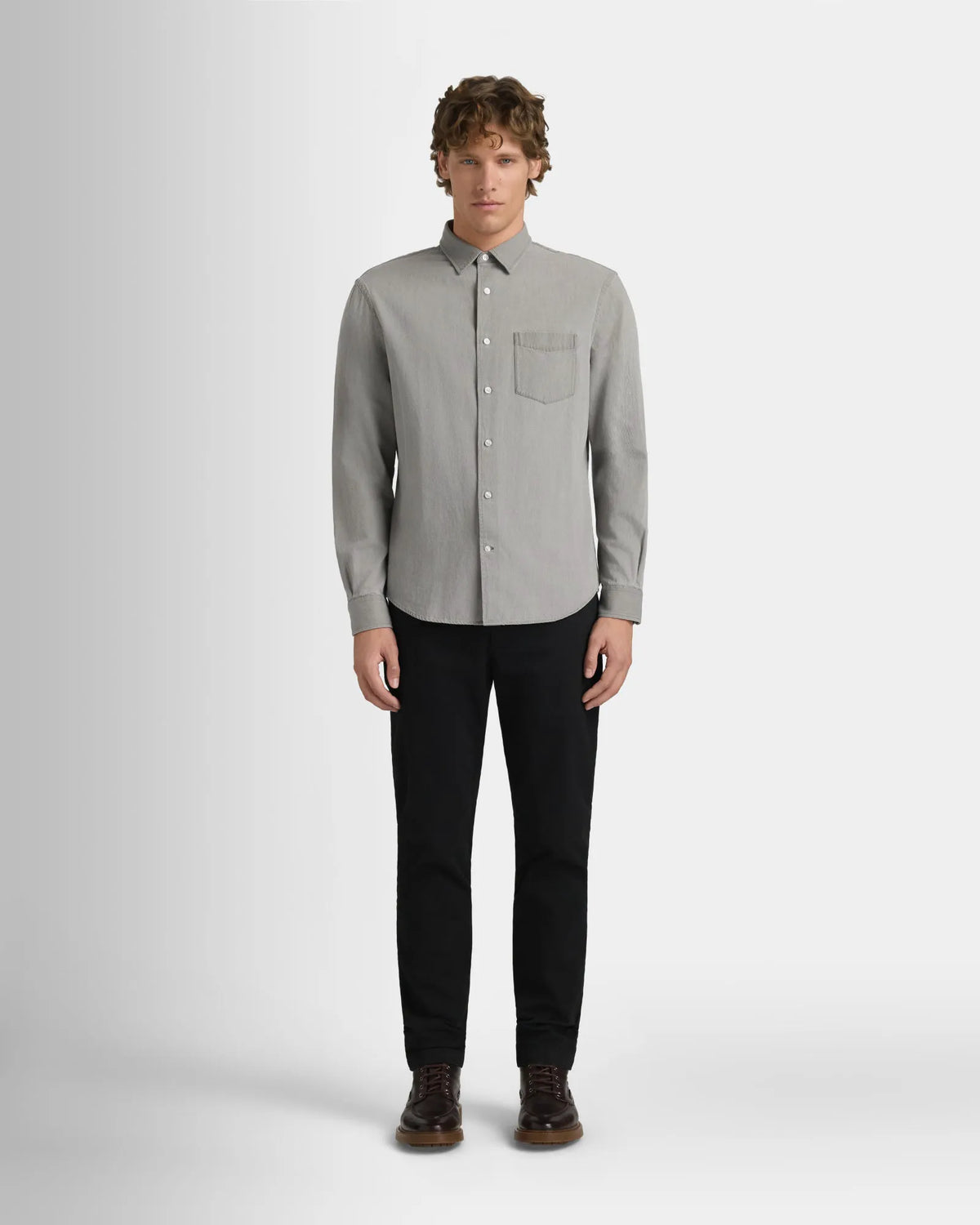 Long-Sleeve Denim Shirt